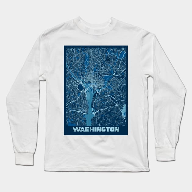 Washington - United States Peace City Map Long Sleeve T-Shirt by tienstencil